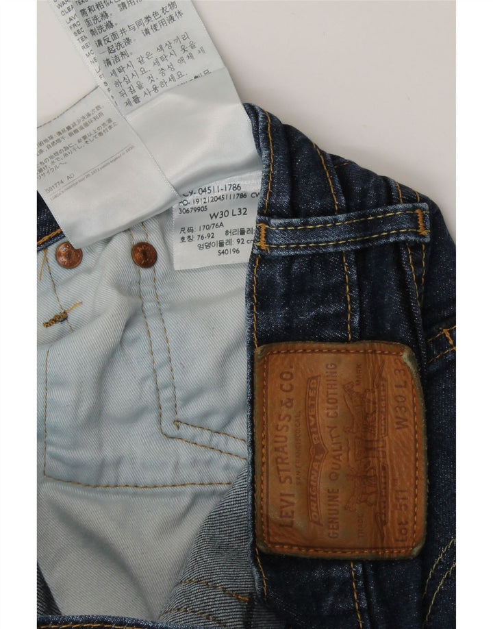 Calça jeans feminina Levi's 511 Slim W30 L32 azul algodão