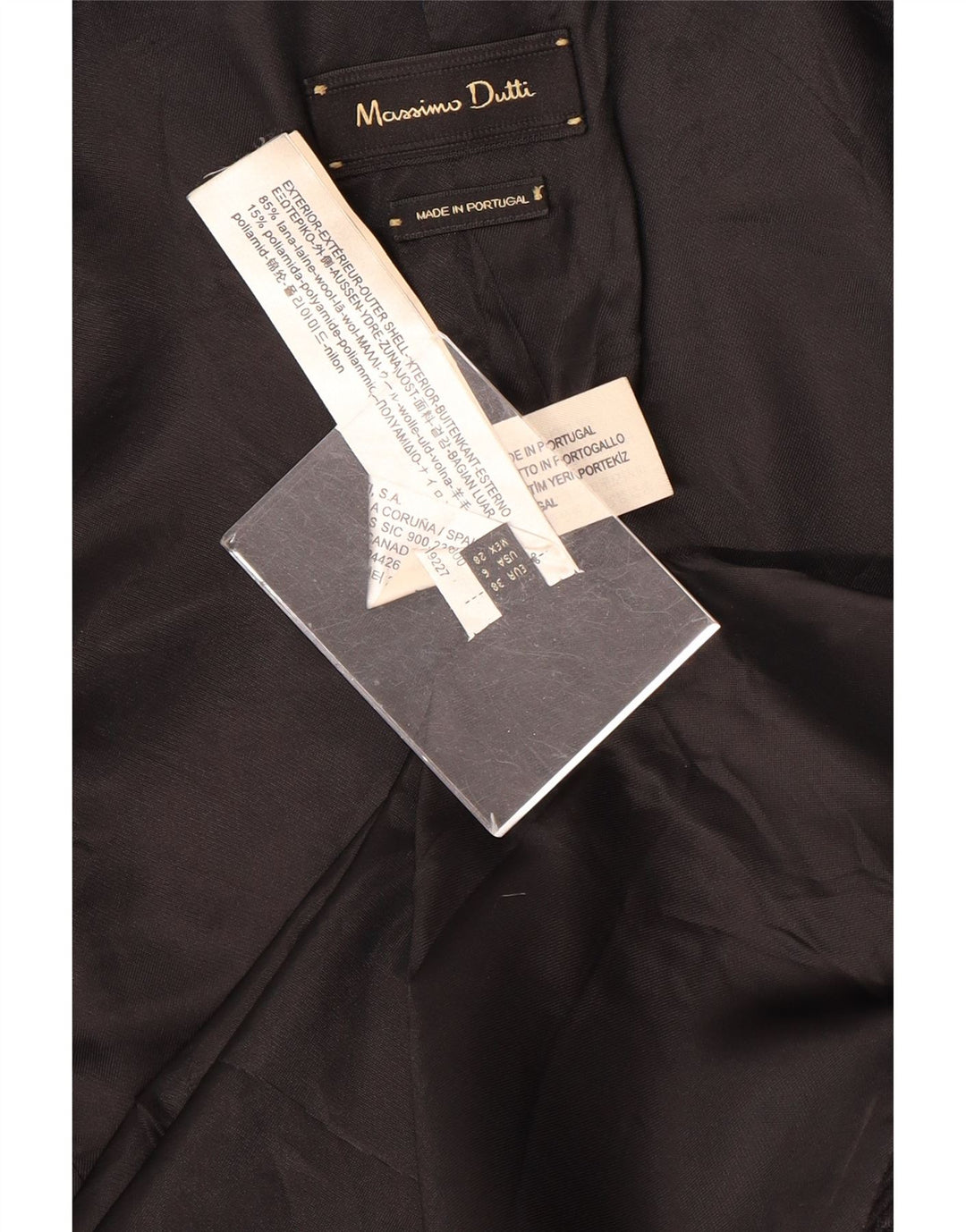 Casaco feminino Massimo Dutti com peito duplo UE 38 pequeno lã preta
