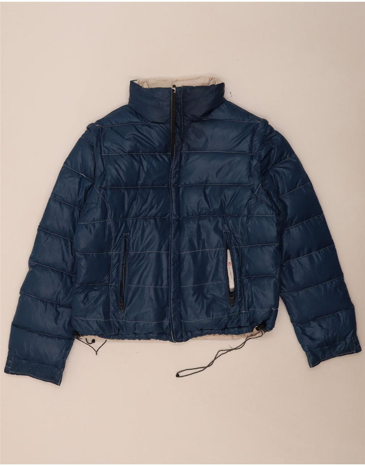 Jaqueta feminina Dolomite Crop Graphic acolchoada UK 18 XL azul colorblock