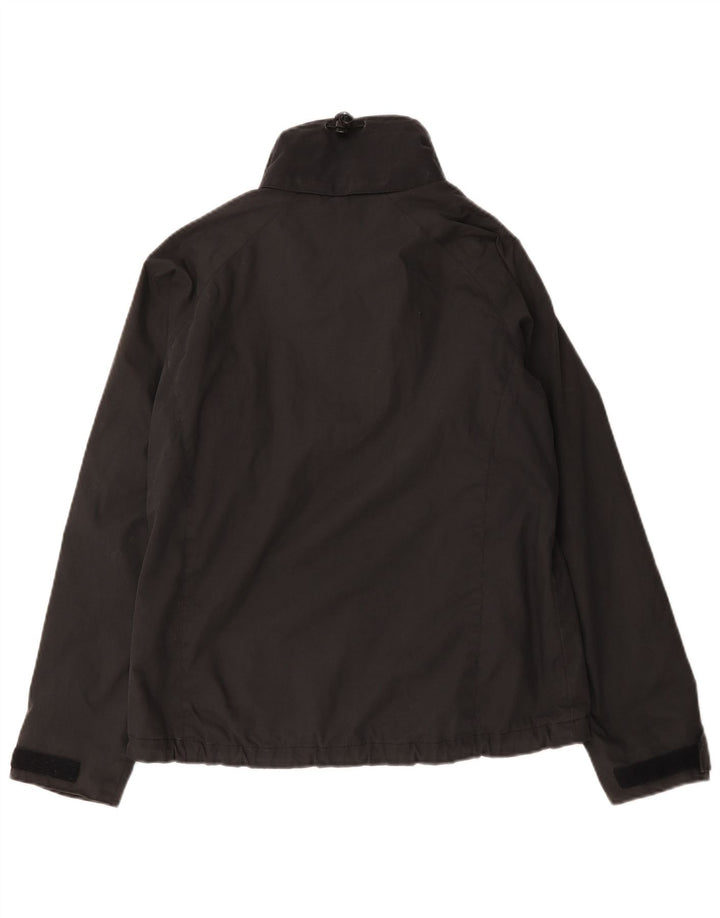 Jaqueta de chuva feminina Jack Wolfskin Reino Unido 12/14 poliéster preto médio