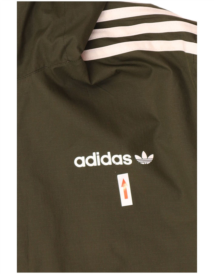 Adidas Mens Hooded Bomber Reversible Jacket UK 36 Pequeno Cáqui Poliéster