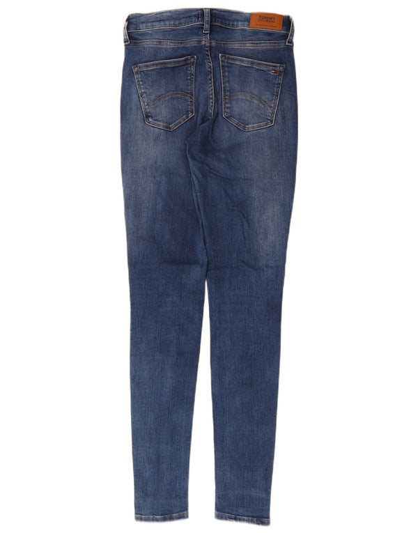 Jeans skinny de cintura média feminino Tommy Hilfiger W26 L32 algodão azul
