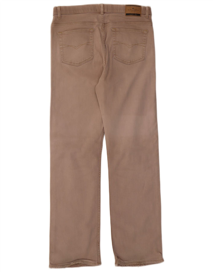 Calça jeans reta masculina Marks & Spencer Blue Harbor W36 L33 algodão bege