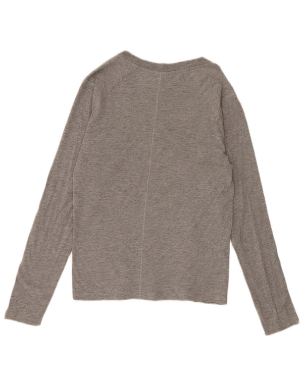 Top feminino Nike manga comprida UK 10 pequeno algodão cinza