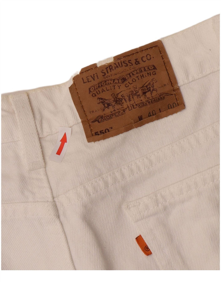 Shorts jeans masculino 550 Levi's W40 XL algodão branco
