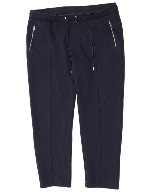 Calça de treino feminina Marks & Spencer Autograph UK 18 XL azul marinho