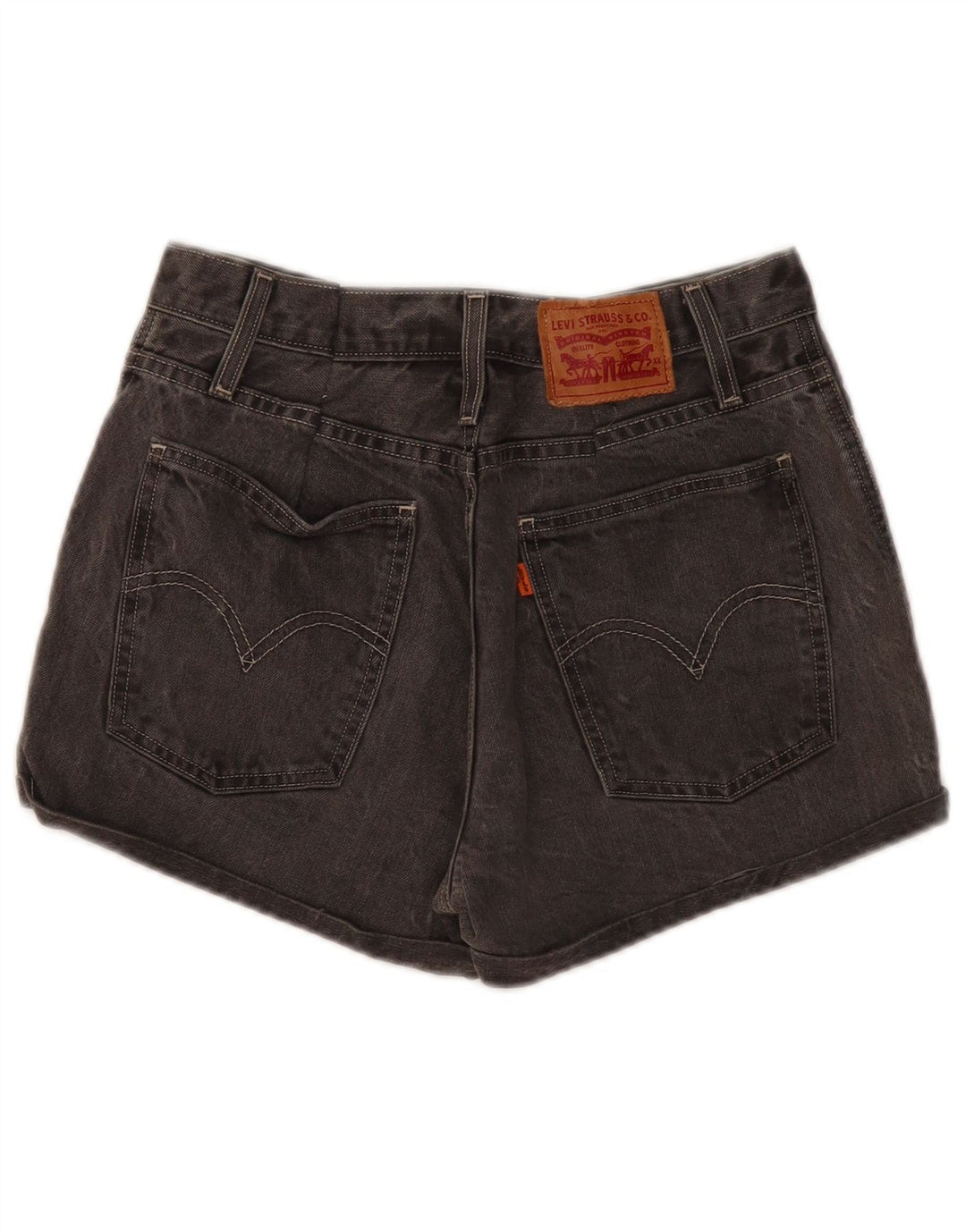 Shorts jeans feminino Levi's W29 algodão cinza médio