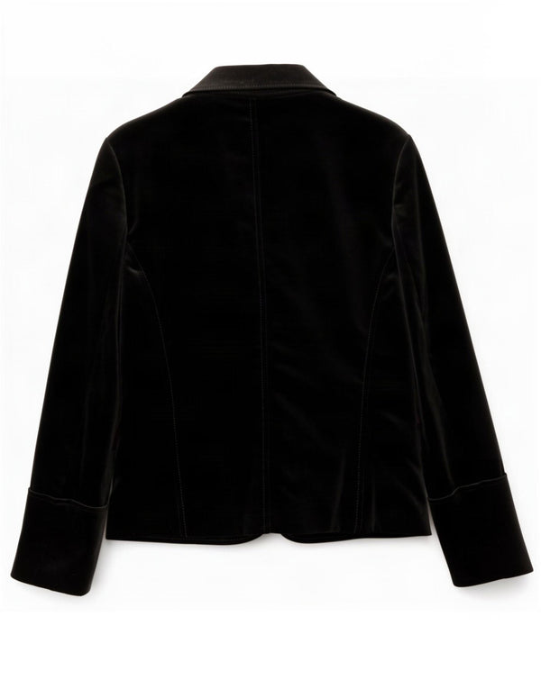 Hugo Boss Jaqueta blazer feminina de veludo com 1 botão Reino Unido 10 pequena preta