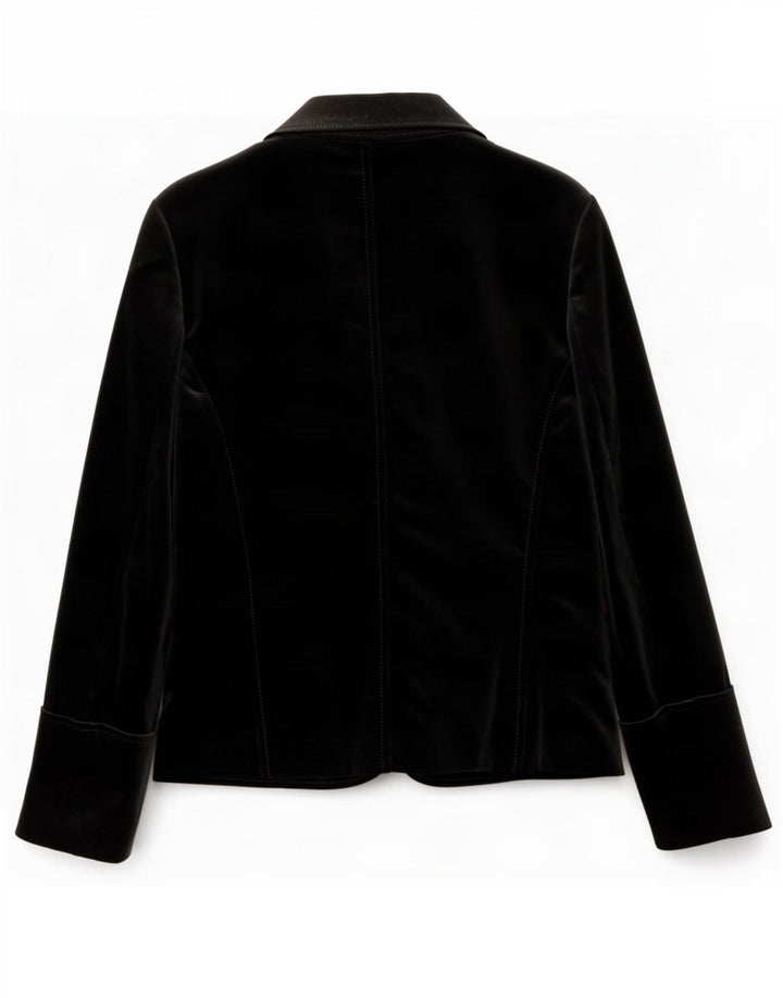 Hugo Boss Jaqueta blazer feminina de veludo com 1 botão Reino Unido 10 pequena preta