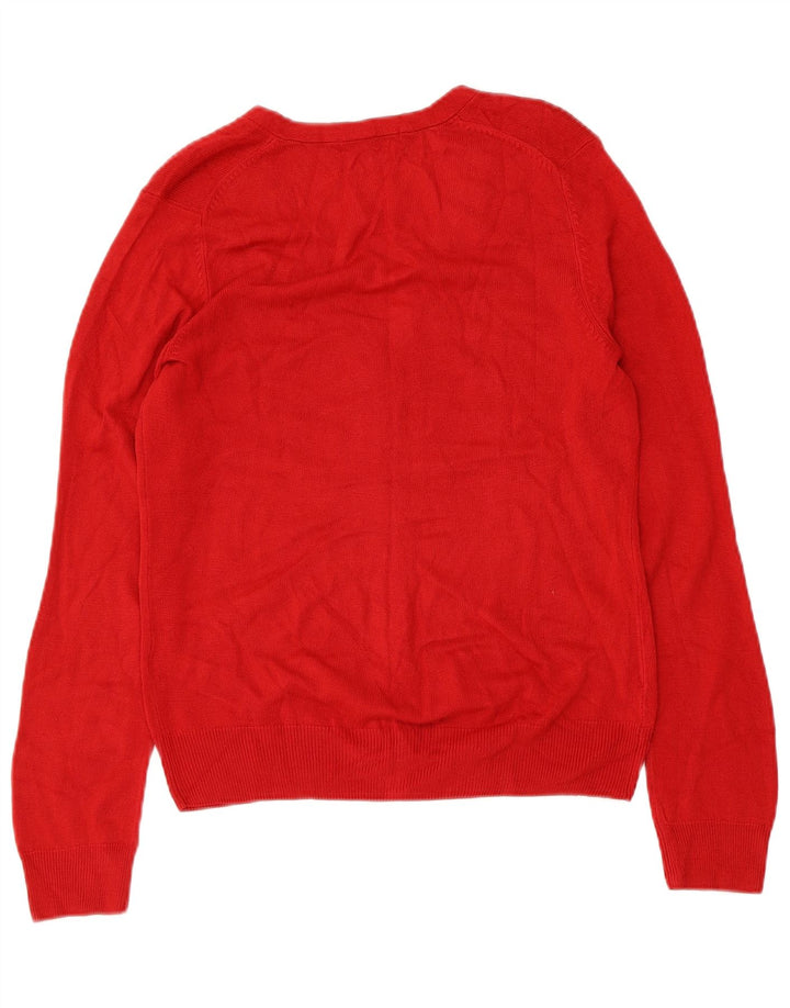 Suéter cardigã feminino MARKS & SPENCER Reino Unido 12 acrílico vermelho médio