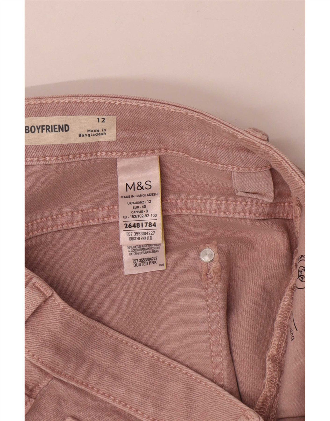 Shorts jeans feminino Marks & Spencer UK 12 médio W30 algodão rosa