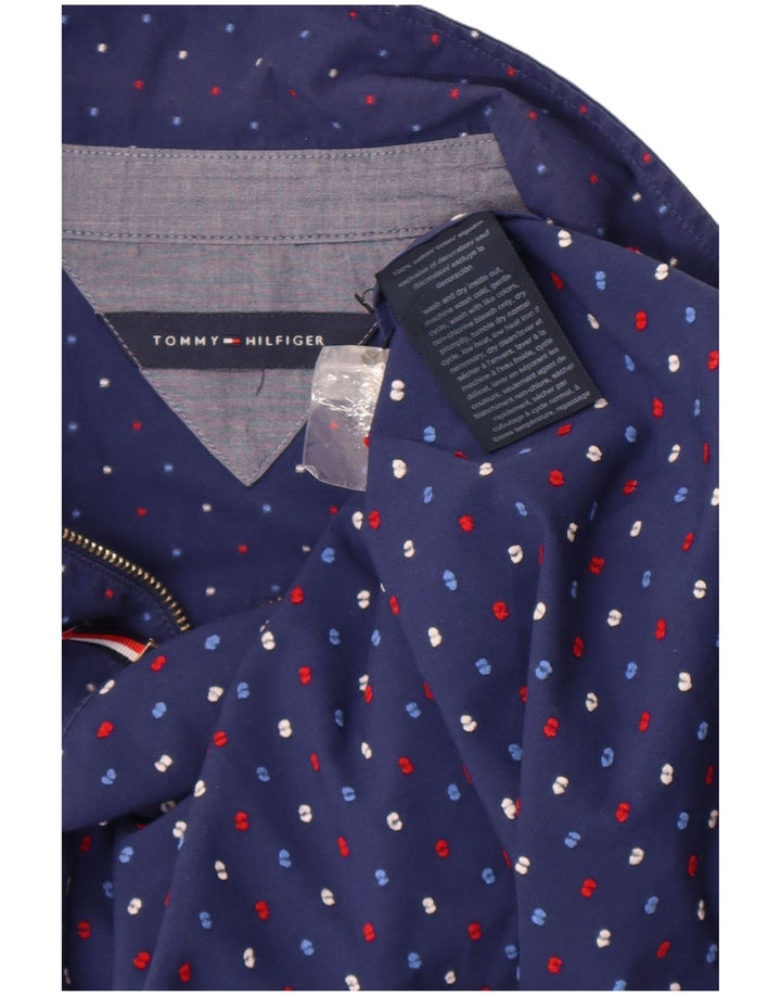 Pulôver feminino Tommy Hilfiger Reino Unido 14 algodão manchado azul marinho médio