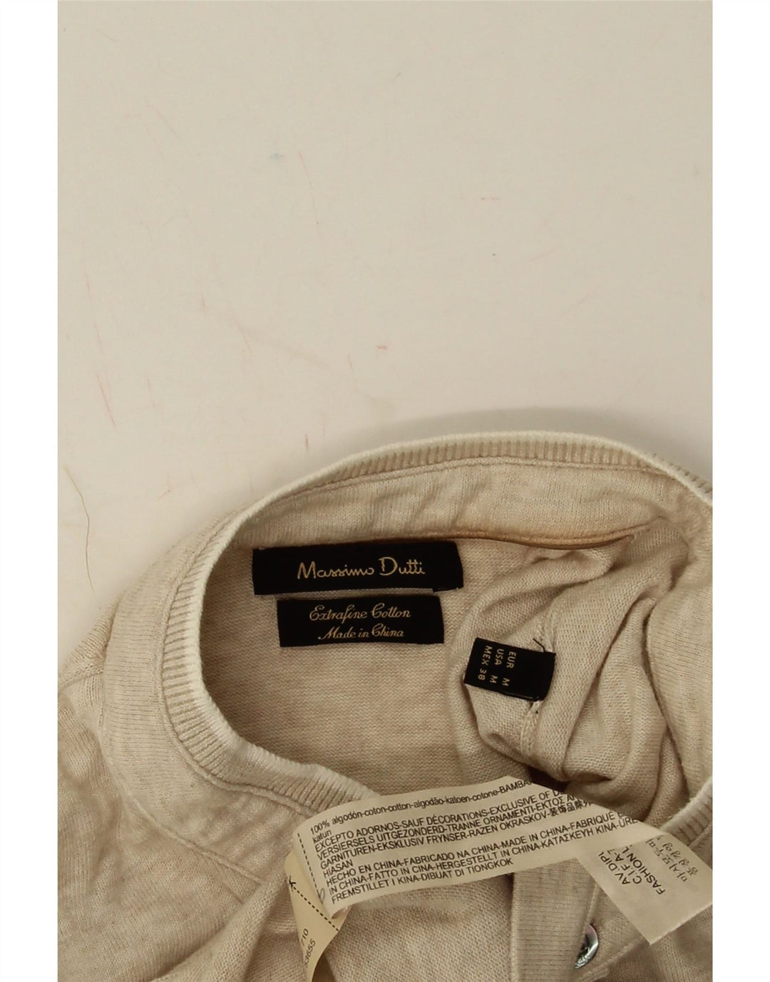 Camisa polo masculina MASSIMO DUTTI algodão bege médio