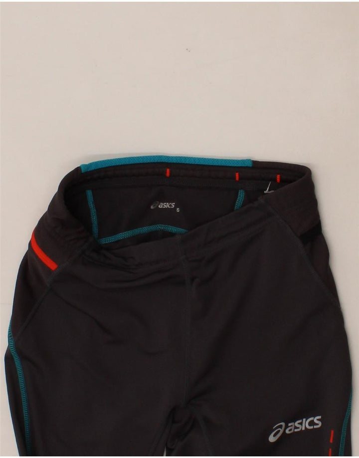 ASICS Womens Graphic Leggings UK 10 Small  Grey Colourblock Vintage Asics and Second-Hand Asics from Messina Hembry 