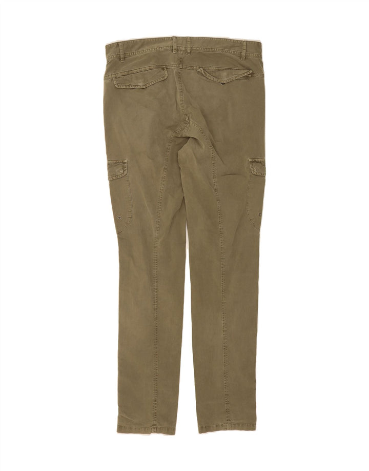 BENETTON Womens Slim Cargo Trousers IT 46 Large W32 L31 Khaki Cotton Vintage Benetton and Second-Hand Benetton from Messina Hembry 
