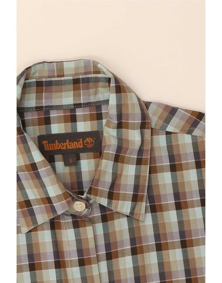 Camisa oversized feminina Timberland UK 10 pequena xadrez verde