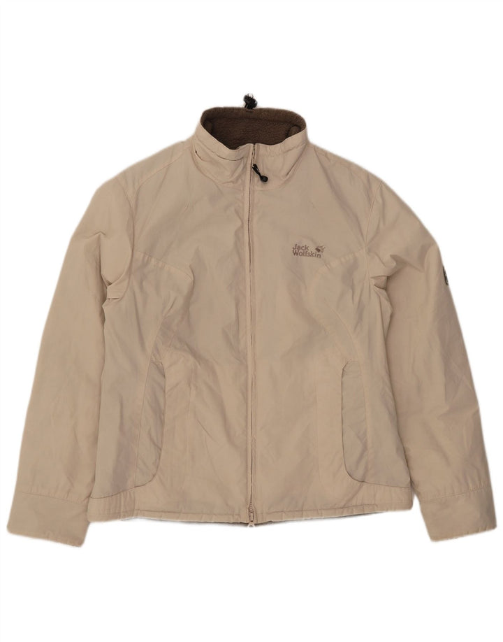 Jaqueta corta-vento feminina Jack Wolfskin Sherpa Reino Unido 12/14 médio off white