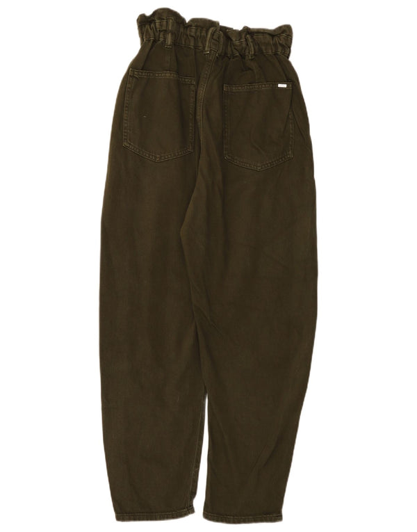 Calça feminina Zara cintura alta solta corte UE 38 pequeno W28 L26 cáqui