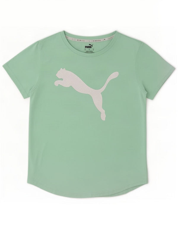 Puma Camiseta feminina gráfica Top UK 10 Pequeno Poliéster Verde