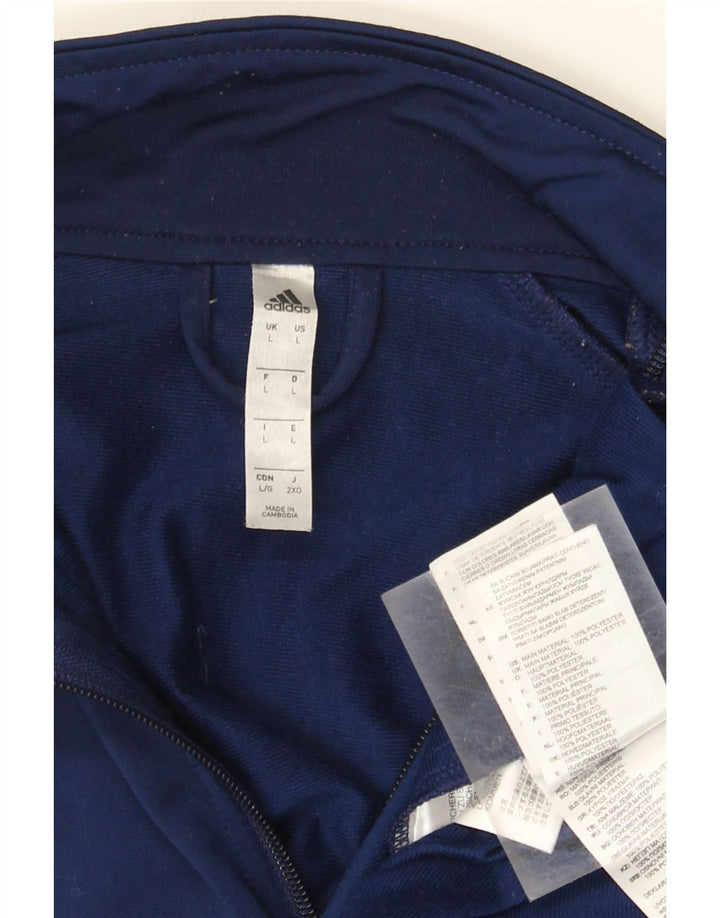 Adidas Mens Treino Top Jaqueta Grande Poliéster Azul Marinho