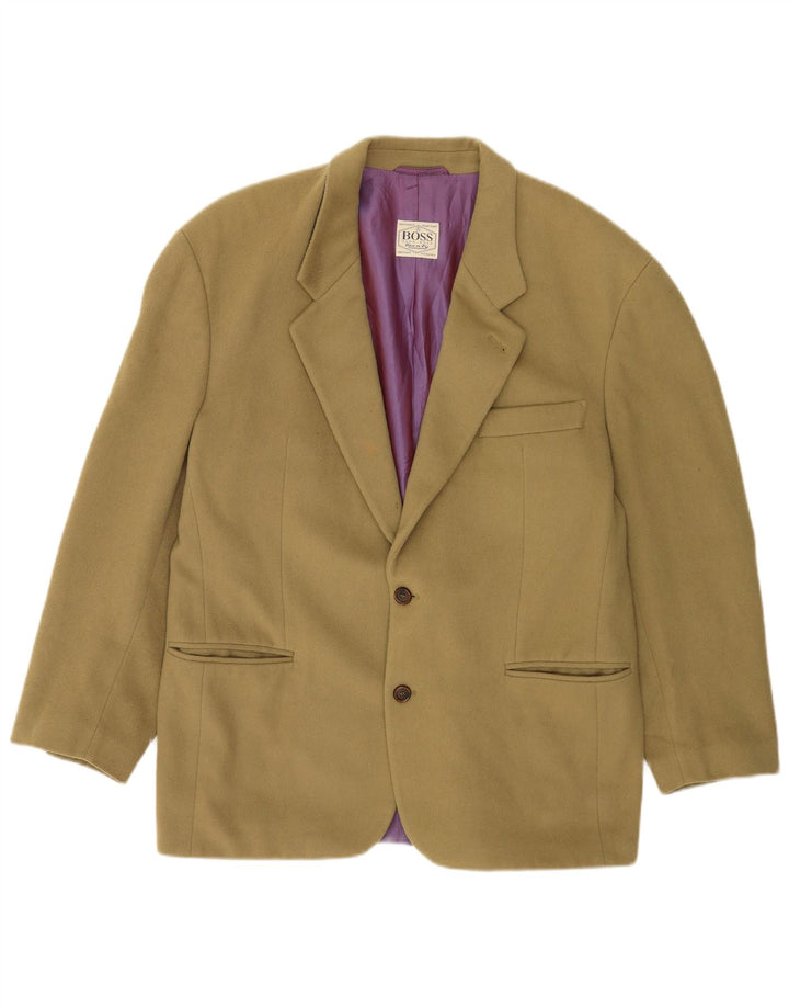 Jaqueta Blazer Masculina Hugo Boss com 2 Botões IT 52 XL Lã Verde