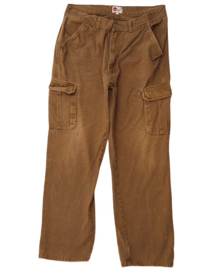 Calça cargo masculina VINTAGE reta EU 52 XL W36 L30 algodão cáqui