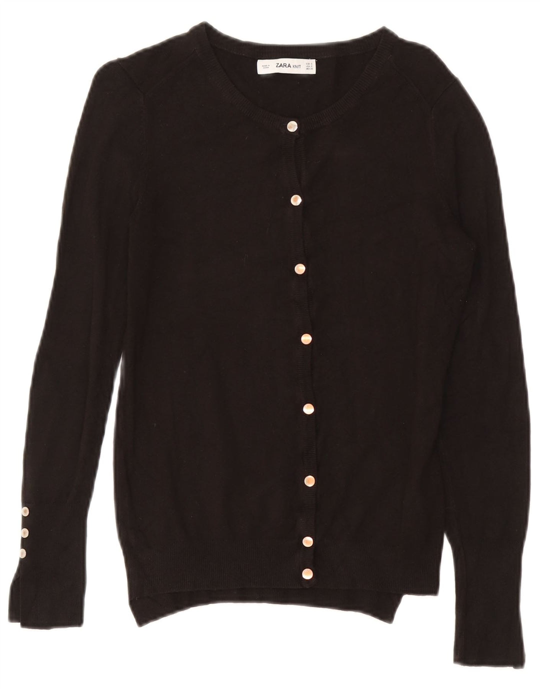 Suéter cardigã feminino Zara Reino Unido 10 pequeno viscose preta