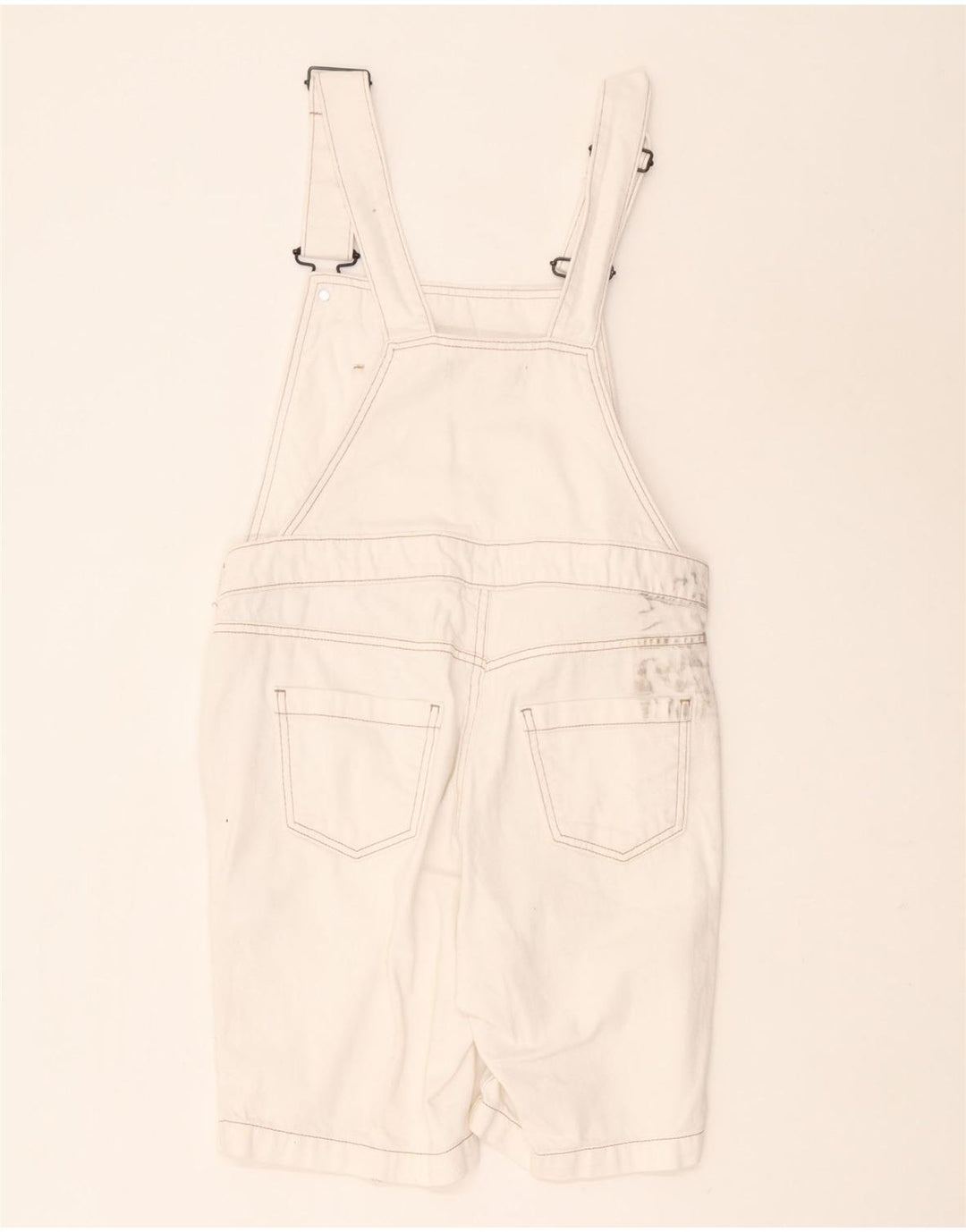 Shorts de macacão feminino White Stuff UK 8 pequeno W30 algodão branco