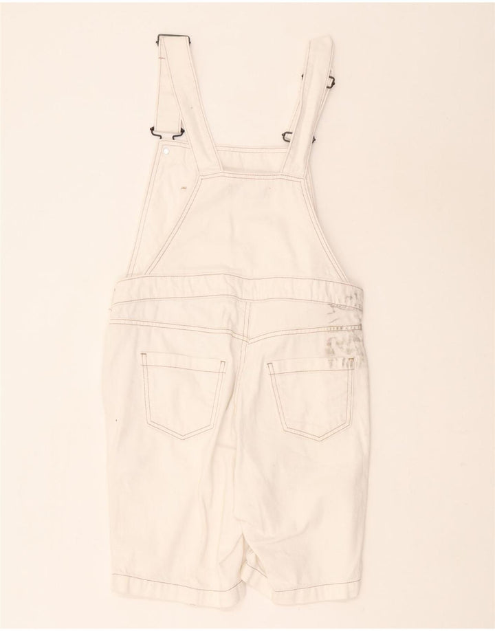 Shorts de macacão feminino White Stuff UK 8 pequeno W30 algodão branco