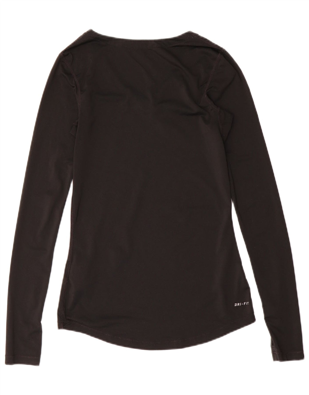 Top Nike Dri Fit Feminino Manga Longa UK 8 Pequeno Poliéster Preto