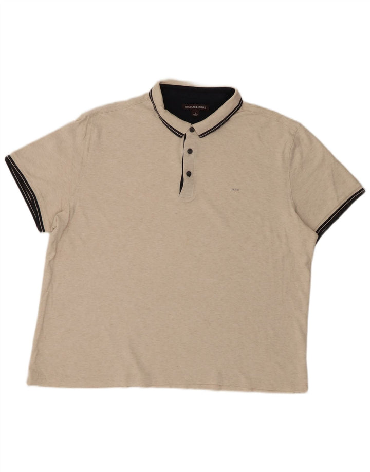 Camisa polo masculina MICHAEL KORS grande bege manchada