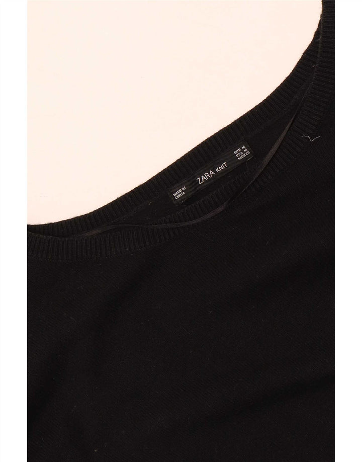 Zara Suéter feminino oversized com gola canoa Reino Unido 14 médio preto