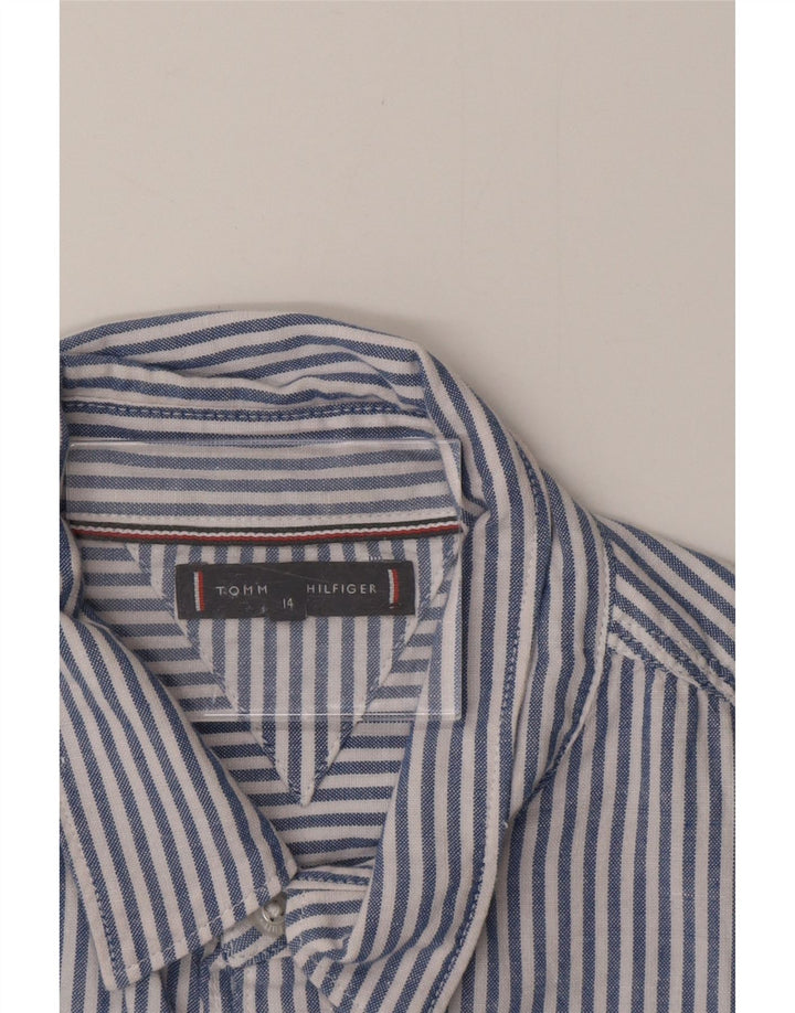 Camisa masculina TOMMY HILFIGER 13-14 anos algodão listrado azul