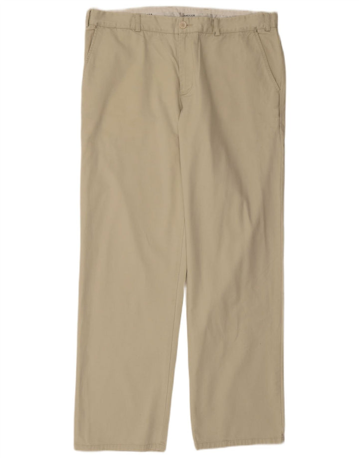 Calça chino reta masculina JAEGER W38 L33 algodão verde