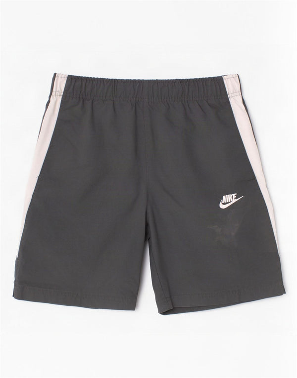 Shorts esportivos Nike Boys 12-13 anos grande cinza colorblock poliéster