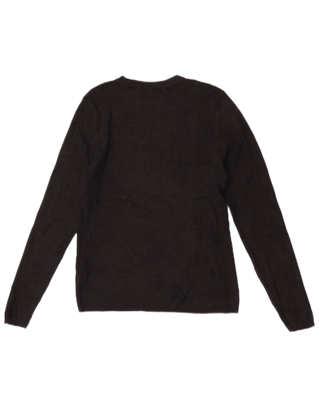 Suéter feminino Marks & Spencer com gola canoa e viscose preta média Reino Unido 12