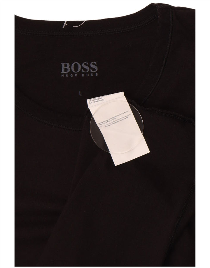 Camiseta masculina Hugo Boss grande algodão preto