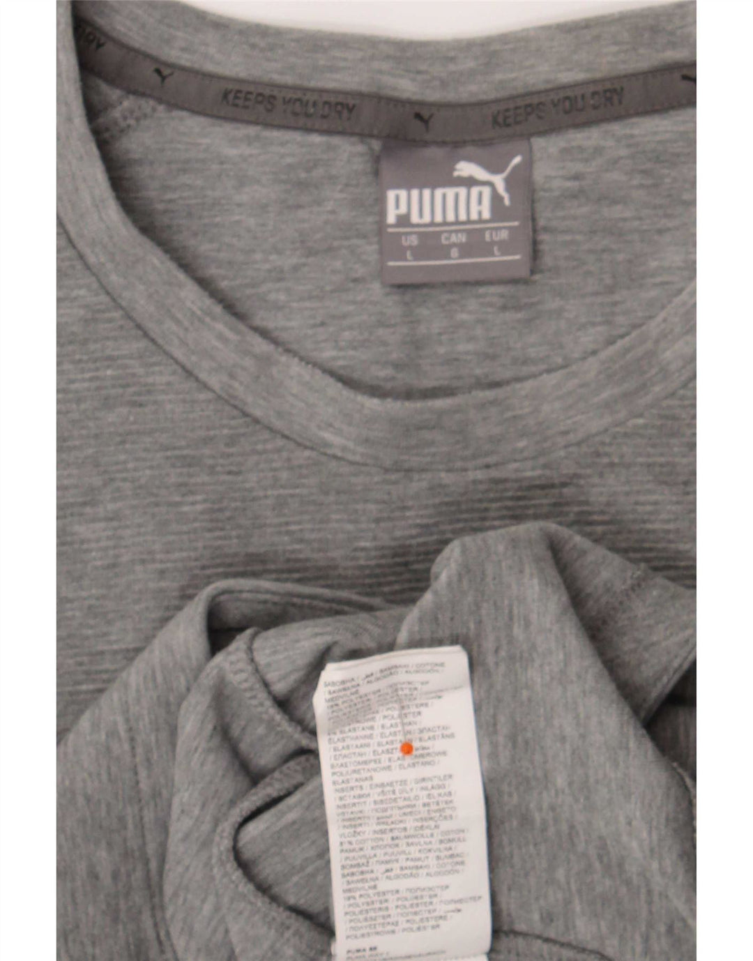 Puma masculino top manga comprida grande cinza colorblock algodão