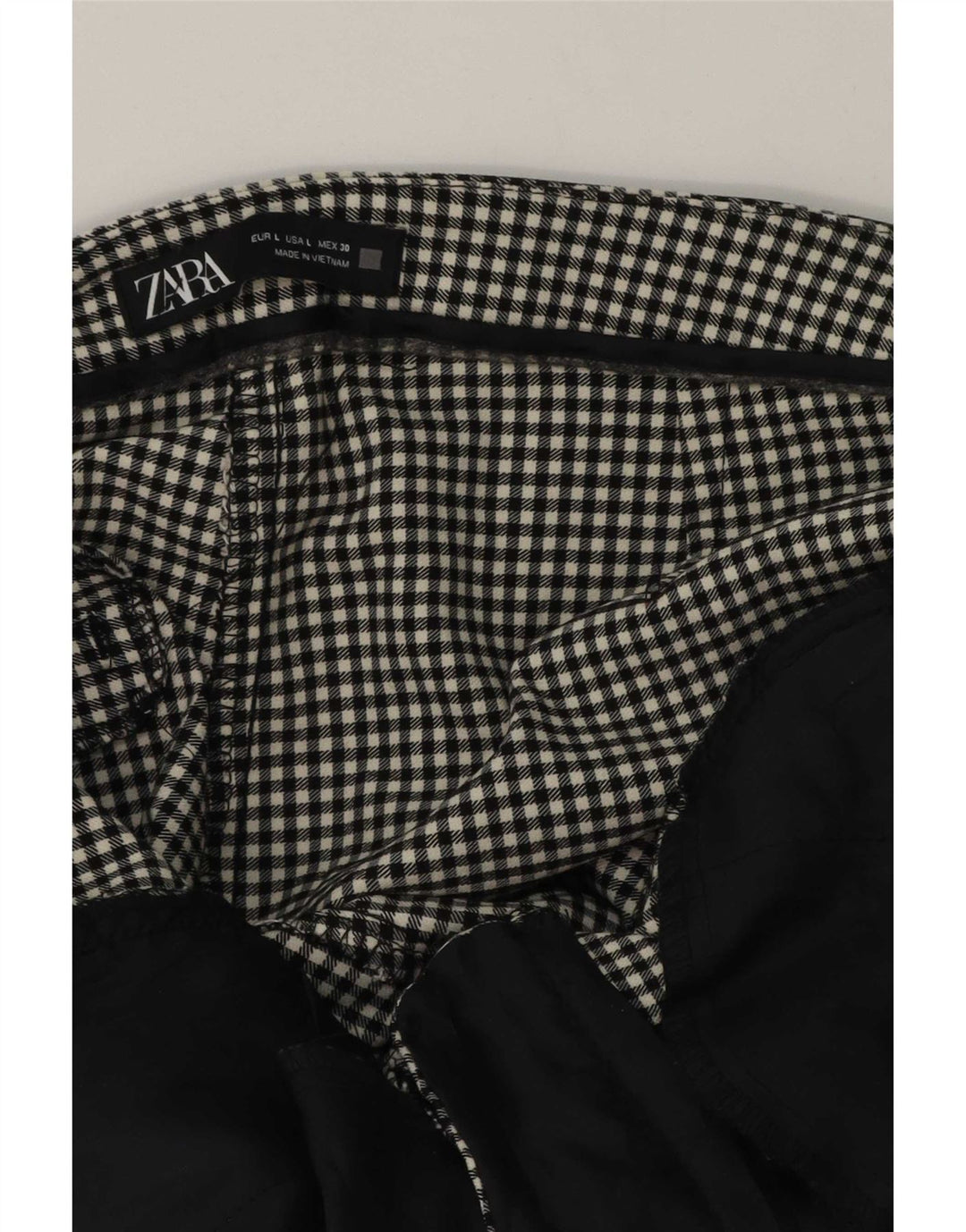 Zara Calça Chino Feminina Slim Grande W30 L27 Cinza Gingham