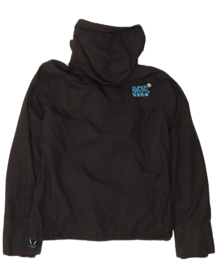 Jaqueta corta-vento feminina Superdry com capuz e blusão UK 14 médio preto
