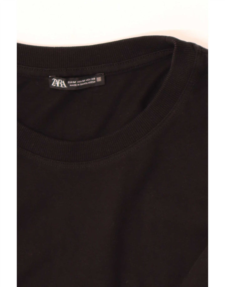 Vestido feminino Zara de manga comprida em camadas UK 14 médio preto