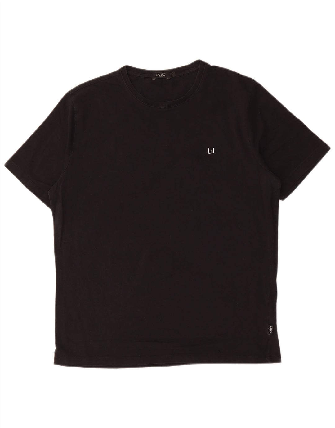Liu Jo Camiseta masculina grande de algodão preto