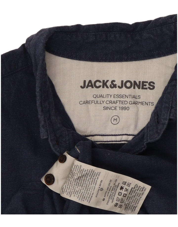 Camisa masculina Jack & Jones média azul marinho algodão