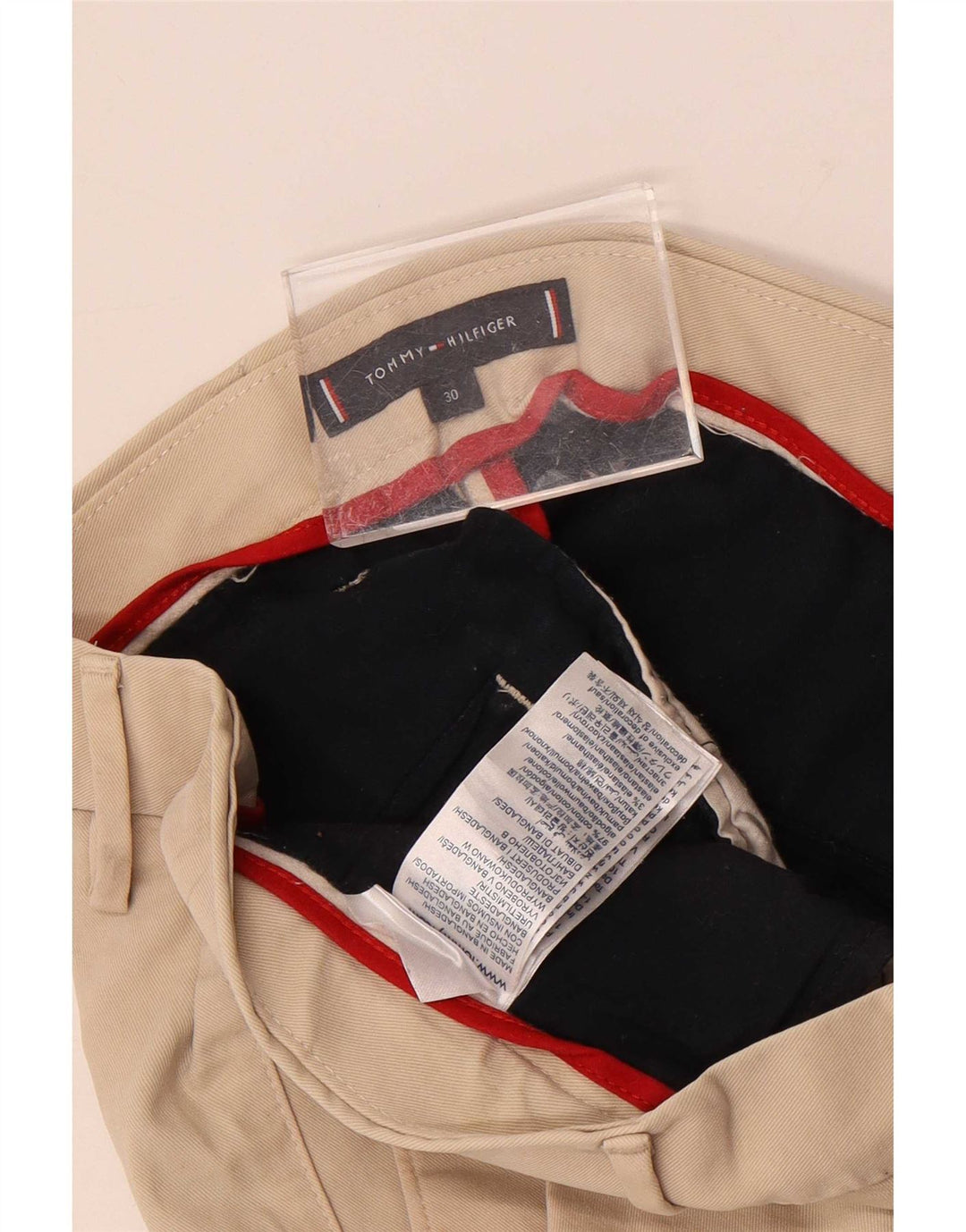 Shorts Chino Masculino Tommy Hilfiger W30 Algodão Bege Médio