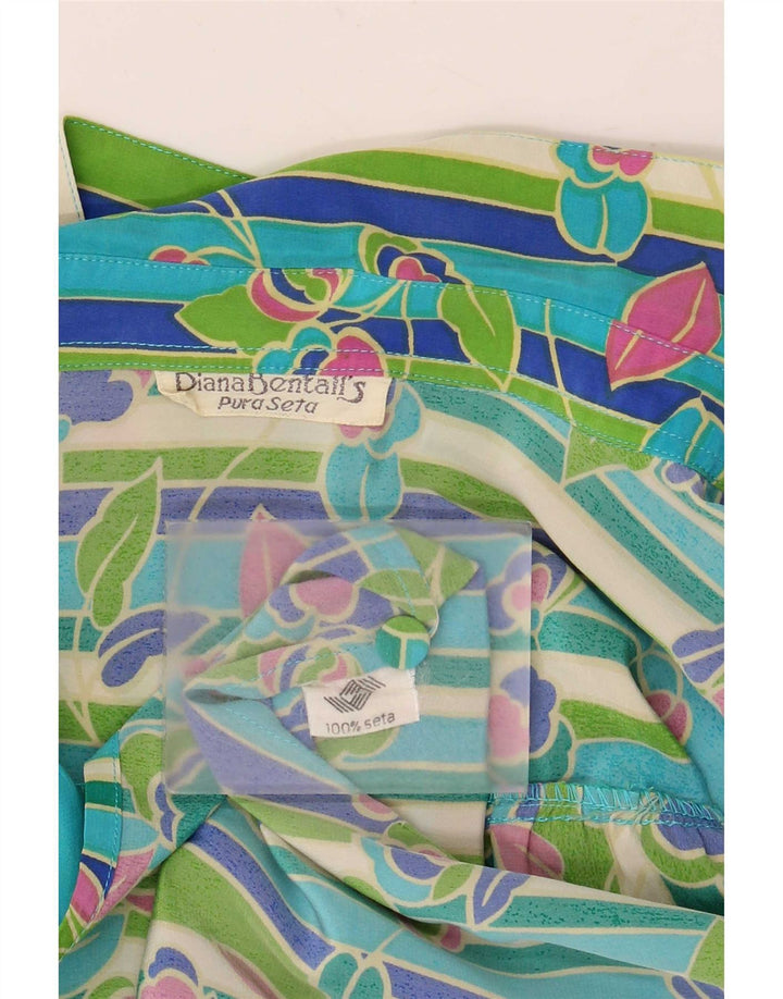 Blusa feminina pulôver Diana Bentall Reino Unido 20 2XL floral multicolorida