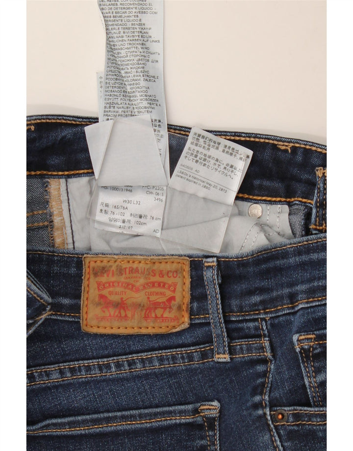 Levi's feminino 714 jeans retos W30 L32 algodão azul