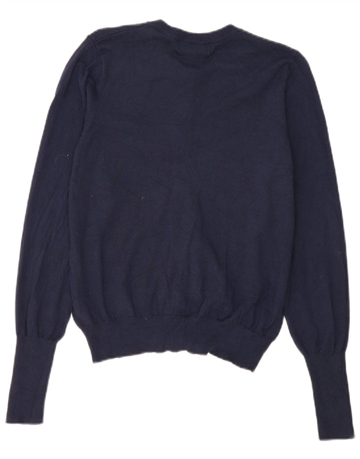 Suéter cardigã feminino Marks & Spencer UK 12 viscose azul marinho médio