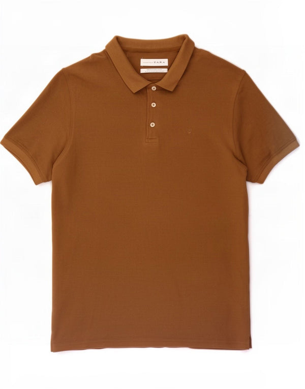 Camisa polo masculina Zara 2XL algodão marrom