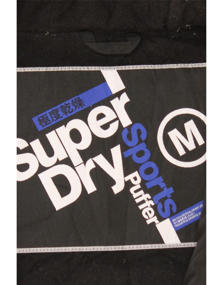Colete acolchoado com capuz masculino Superdry UK 38 poliéster preto médio