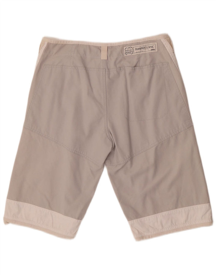 Murphy & Nye Mens Sailmakers Chino Shorts W34 grande bloco colorido branco